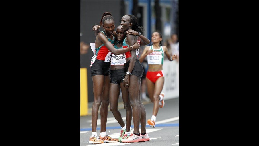 Tris kenyano nella maratona femminile ai Mondiali di Daegu