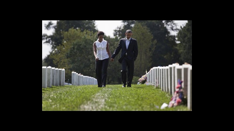 11 settembre, Obama visita cimitero dei caduti in Iraq e Afghanistan