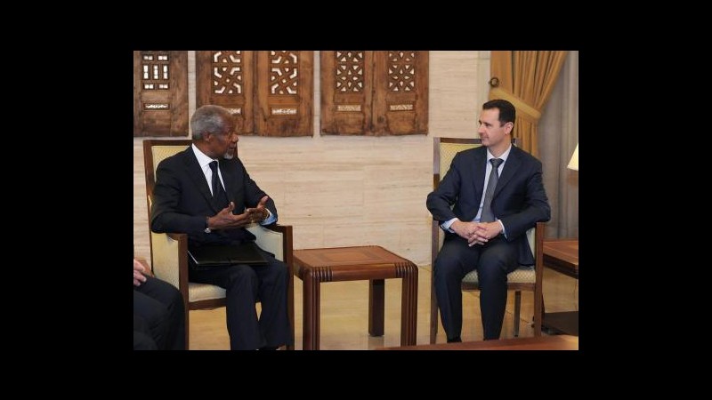 Siria, Annan: Tra Onu e regime accordo su missione osservatori