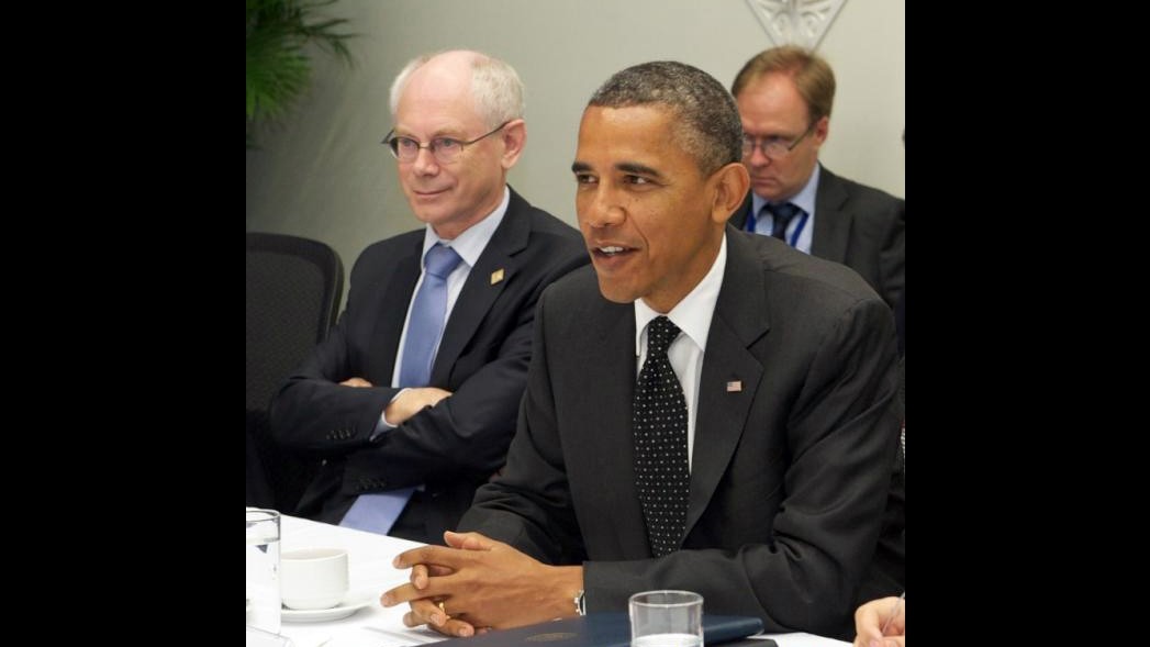 G20, incontro leader Ue e Obama: Van Rompuy pubblica foto su Twitter