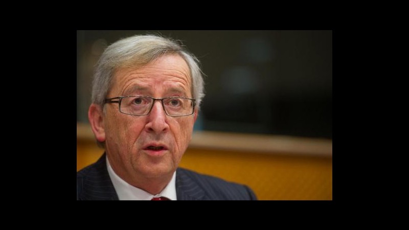 Juncker: Eurozona non crede che Italia avrà bisogno di aiuti