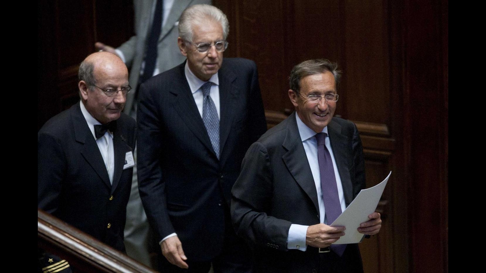 Crisi, Monti alla Camera per incontrare Gianfranco Fini