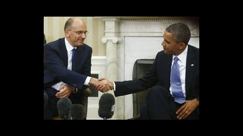 Letta da Obama a Casa Bianca: Spread dimostra Italia su strada giusta. Alleanza di crescita