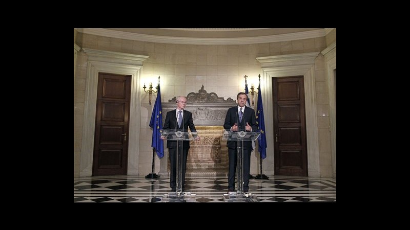 Van Rompuy dopo incontro Samaras: Futuro della Grecia è in eurozona
