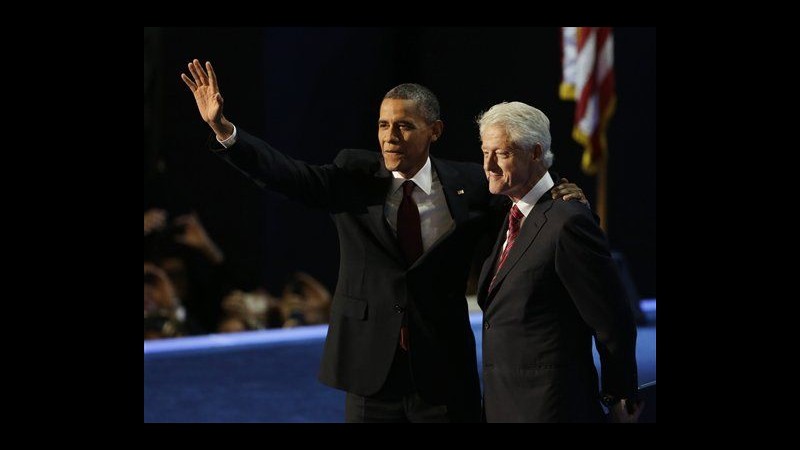 Usa 2012, Bill Clinton infiamma la convention, Obama con lui sul palco