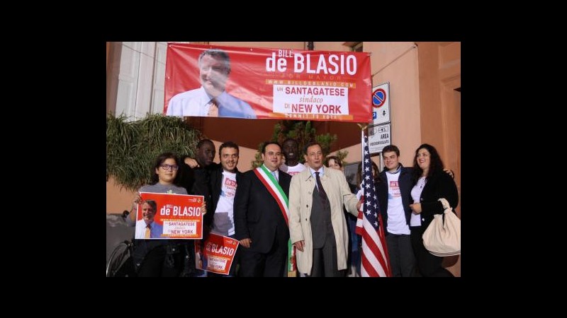 Usa, Sant’Agata nel beneventano in festa per de Blasio sindaco New York