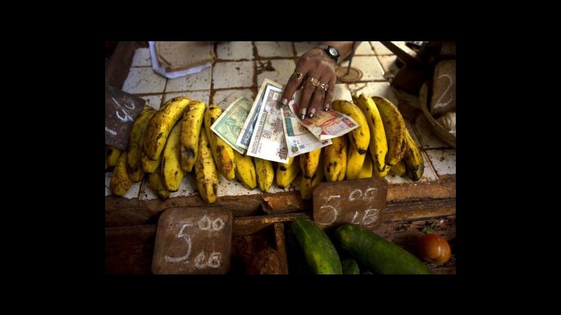 Cuba annuncia piano per eliminare doppio sistema monetario