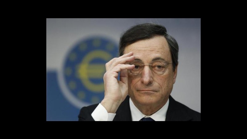 Bce, Draghi: No rischi di deflazione, ma ripresa è debole e irregolare