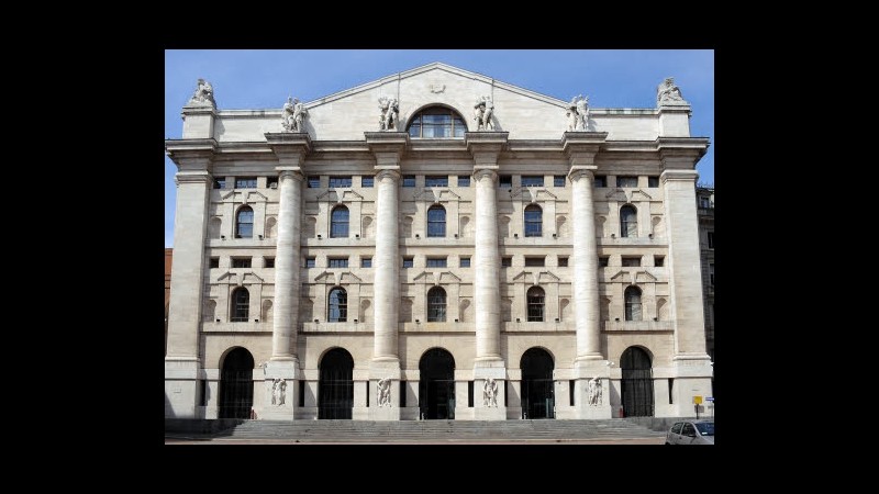 Borsa, Milano in rosso di mezzo punto: Mib -0,56%, All-Share -0,54%