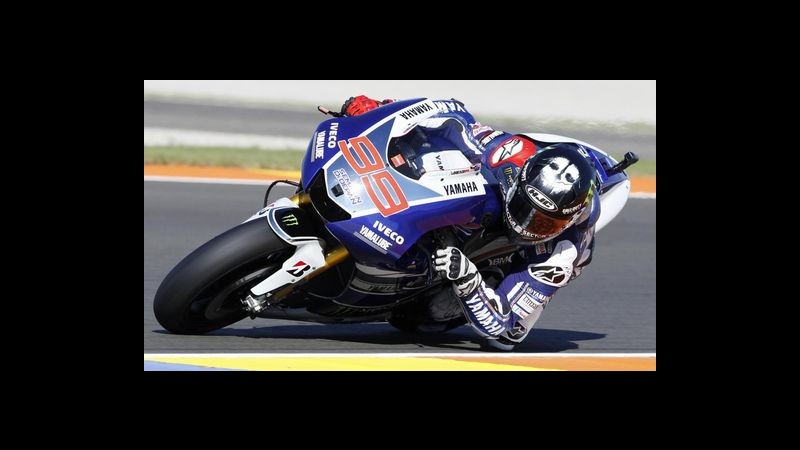 MotoGp, Valencia:Lorenzo leader in warm up davanti a Marquez, 7° Rossi