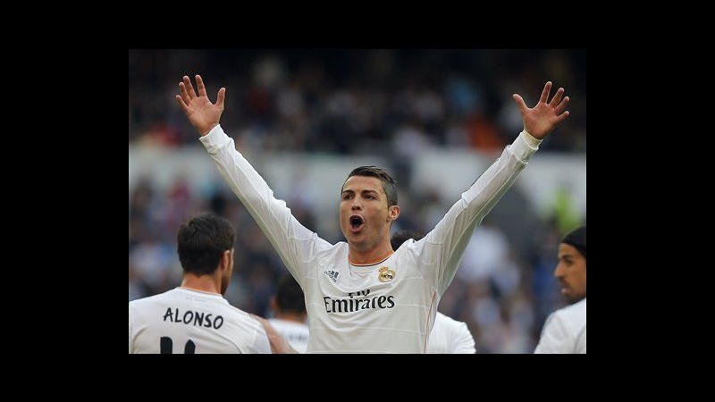 Calcio, Liga: ‘manita’ Real Madrid a Real Sociedad, tripletta Ronaldo