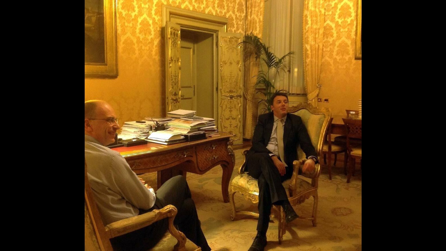 Letta-Renzi: Incontro positivo e fruttuoso, lavoreremo bene insieme