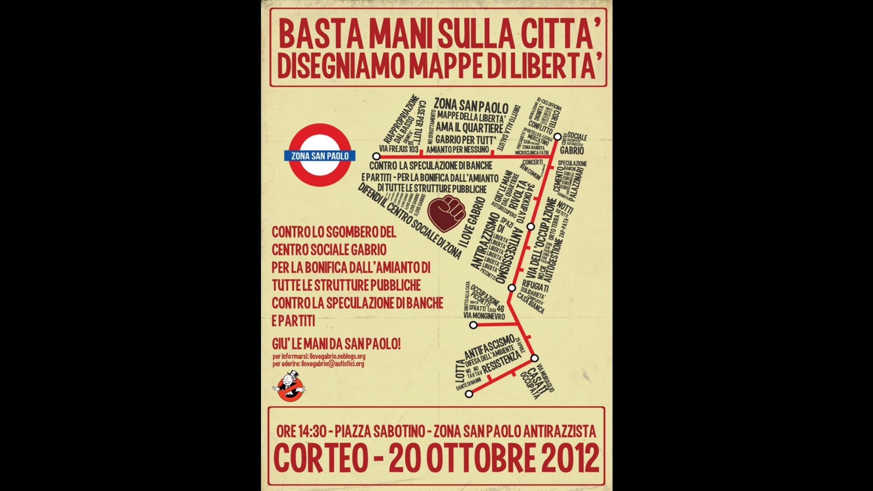 Torino, domani centro sociale Gabrio in corteo: No allo sgombero