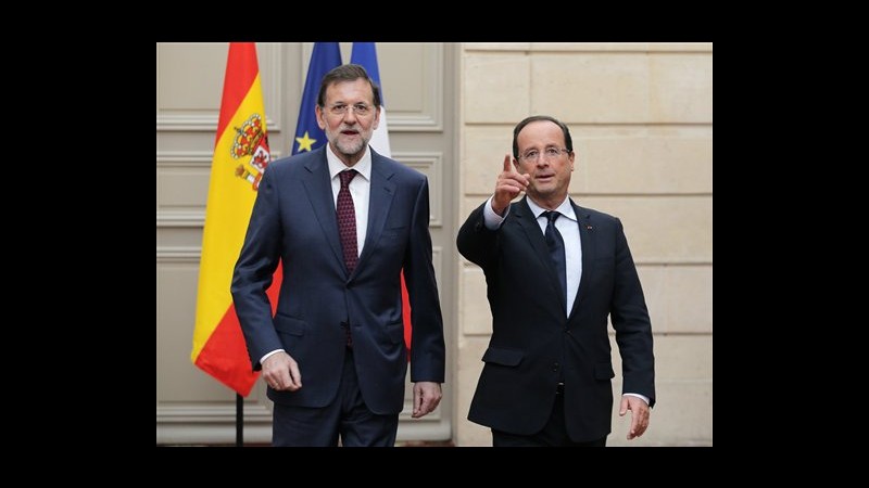 Crisi, Hollande-Rajoy: Attuare decisioni eurozona per crescita