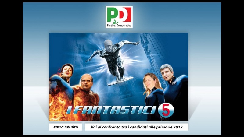 Primarie, i candidati diventano supereroi ‘Fantastici 5’ nel sito Pd