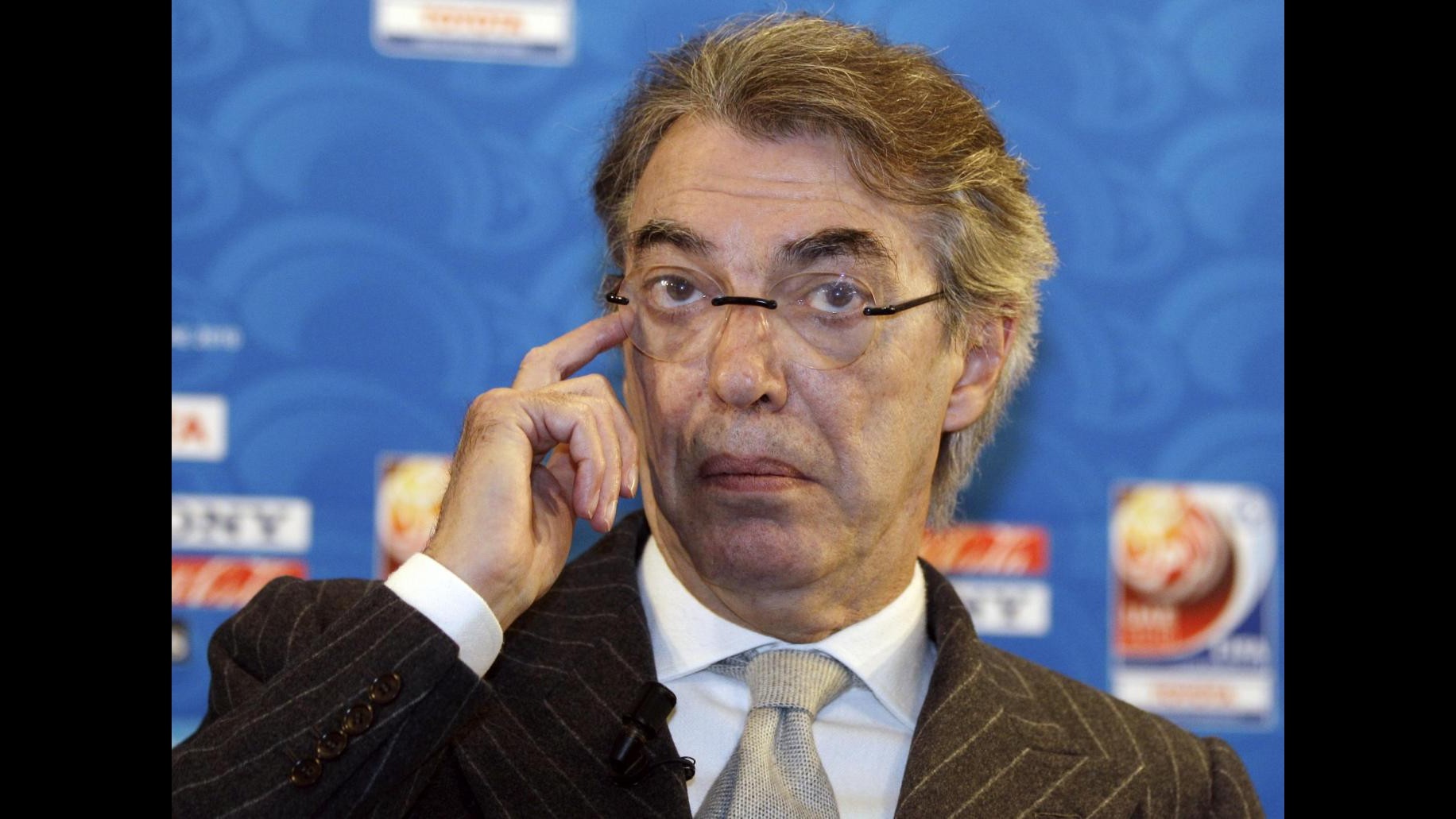 Inter: Massimo Moratti in visita alla Pinetina per l’allenamento