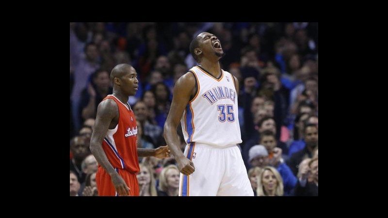 Nba, Durant trascina Oklahoma: 41 punti e Atlanta ko. Vincono anche i Clippers