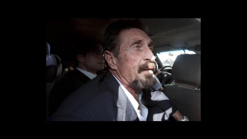 Usa, McAfee arrivato a Miami dopo espulsione dal Guatemala