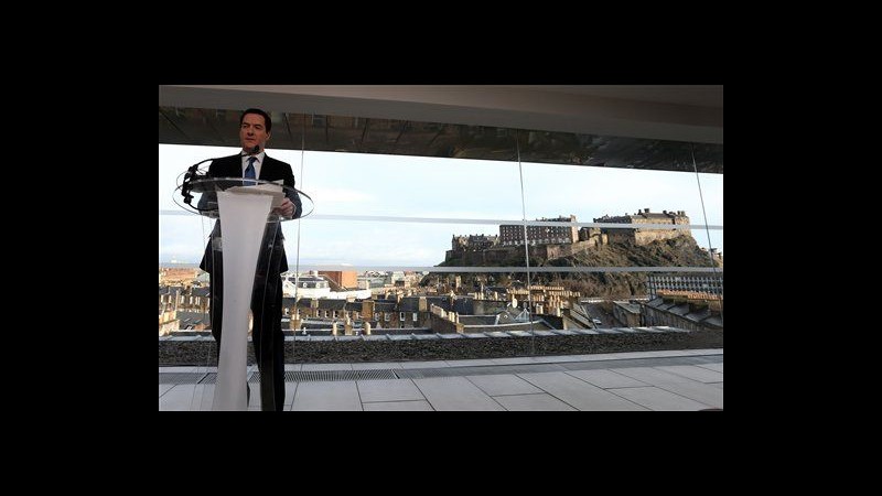 Regno Unito, Osborne: Se Scozia vota per secessione, lascerà sterlina
