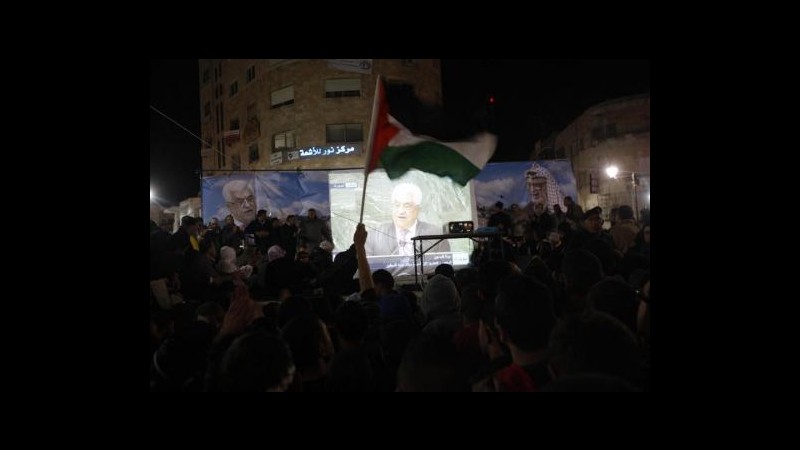Palestina, Abbas torna da eroe a Ramallah: Ora abbiamo uno Stato