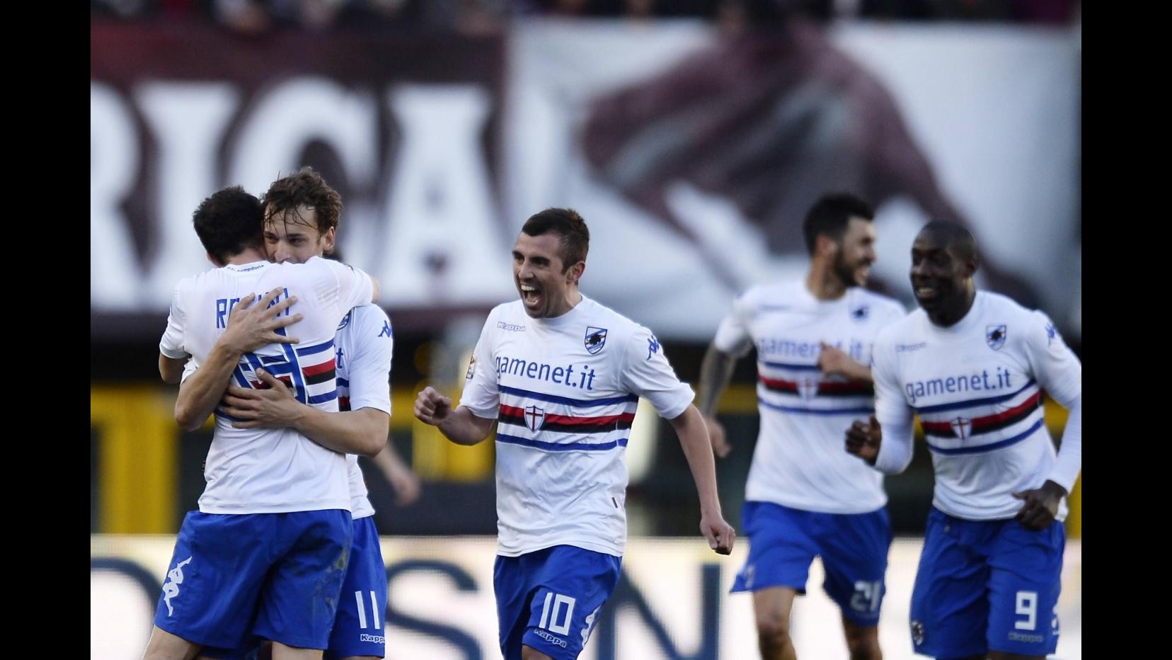 Serie A, flop Toro: Samp espugna Olimpico 2-0 con Okaka e Gabbiadini