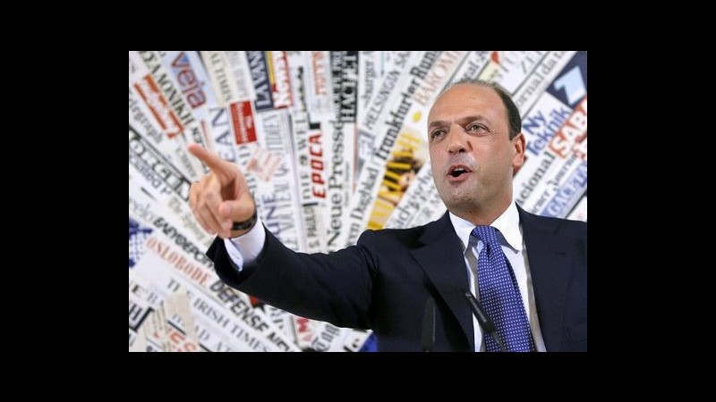 Alfano: Non si vota prossimo anno. Leader centrodestra con primarie