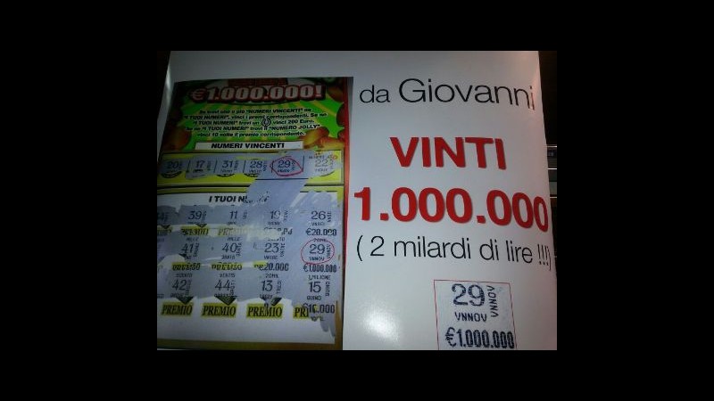 Anziana vince un milione di euro nel trapanese con Gratta e Vinci