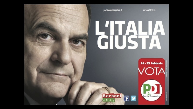 Bersani annuncia su twitter lo slogan per le elezioni: L’Italia giusta