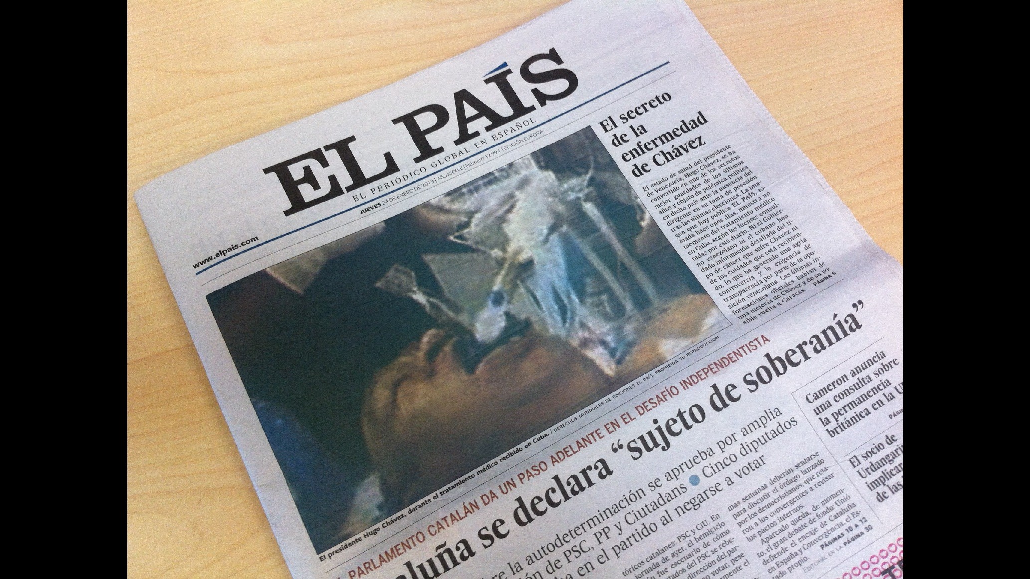 El Pais pubblica foto di Hugo Chavez morente, ma è un falso