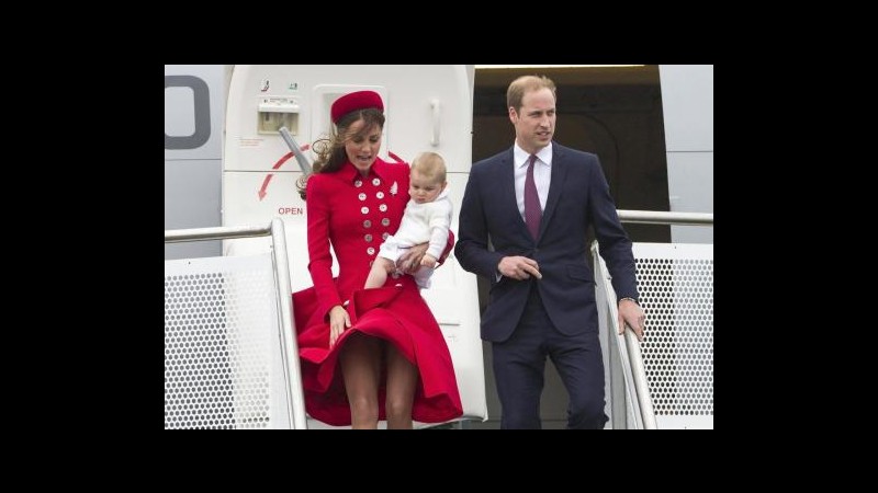 Nuova Zelanda, Kate, William e principe George arrivati a Wellington