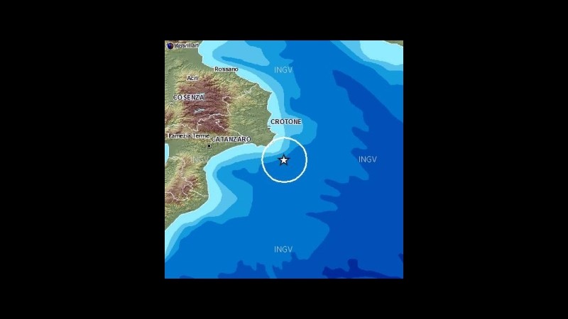 Sisma di magnitudo 5 nel crotonese: cittadini allarmati, ma nessun danno
