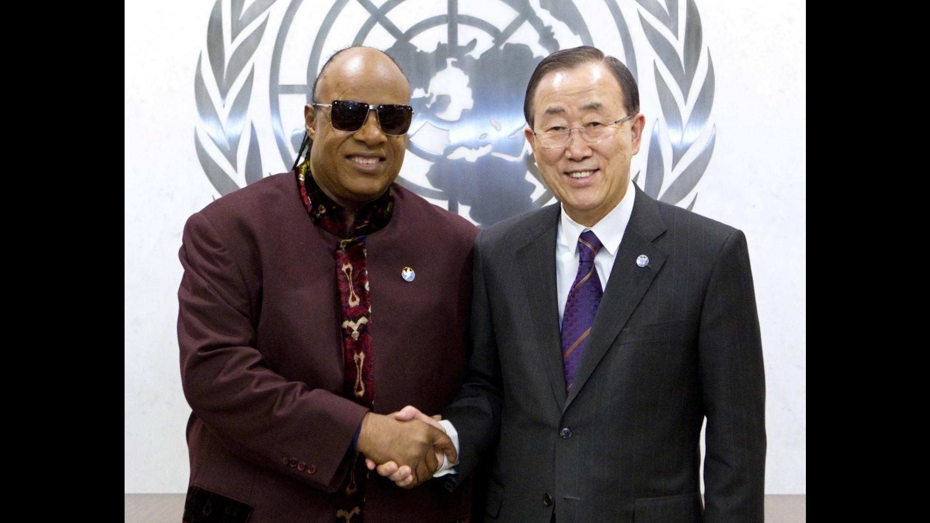 Stevie Wonder incontra Ban Ki-moon: Sempre presente per pace con l’Onu