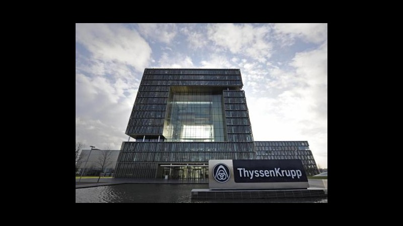 ThyssenKrupp pronta a taglio 2.000 posti, punta a 500 mln risparmi