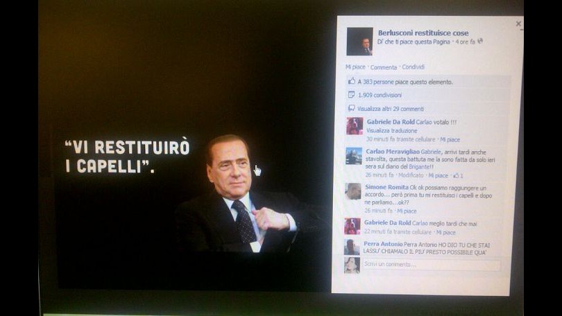 Ironia su Facebook: nasce pagina ‘Berlusconi restituisce cose’