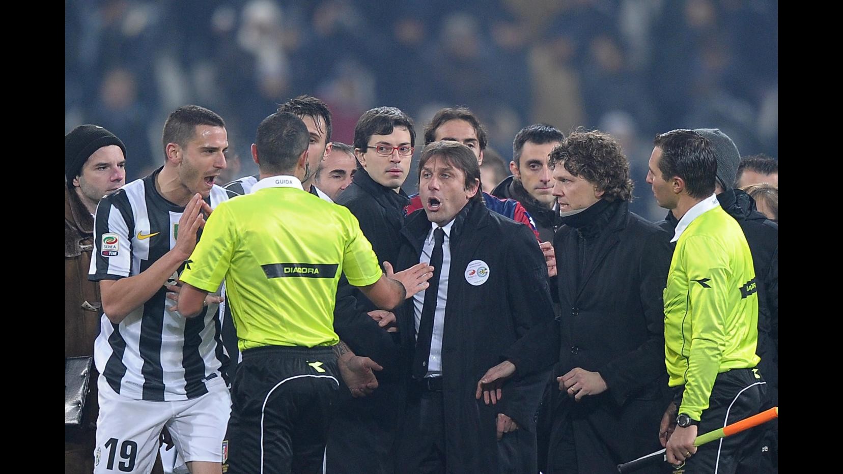 Juve stangata: 2 turni a Conte-Bonucci, 1 a Chiellini, inibito Marotta