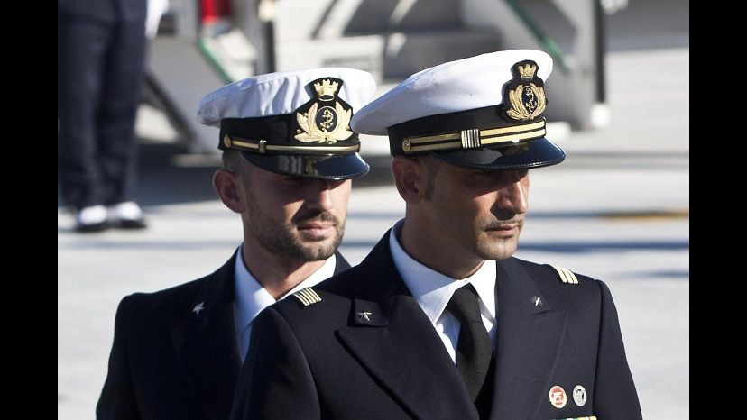 Marò, Latorre e Girone arrivati a Fiumicino