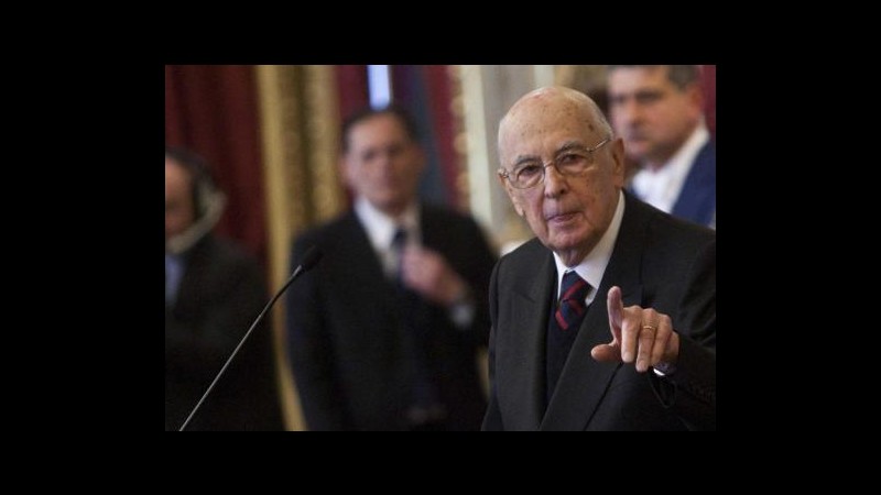 Crisi, Napolitano: Banche chiamate a sostenere la ripresa