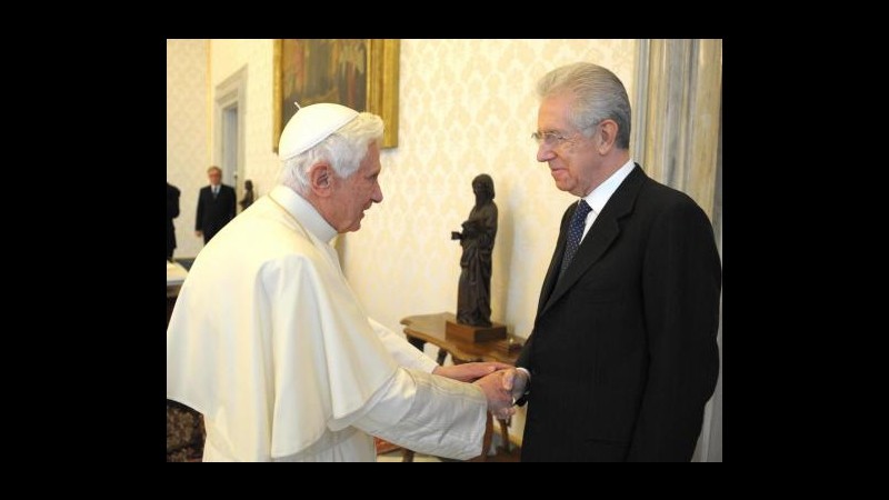 Vaticano, Monti incontra Benedetto XVI: Grazie per attenzione a Italia