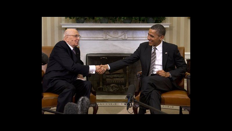 Obama accoglie Napolitano alla Casa Bianca: Leader visionario