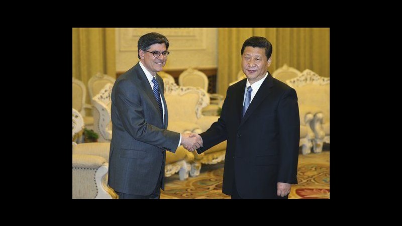 Presidente Cina Xi Jinping incontra segretario Tesoro Usa a Pechino