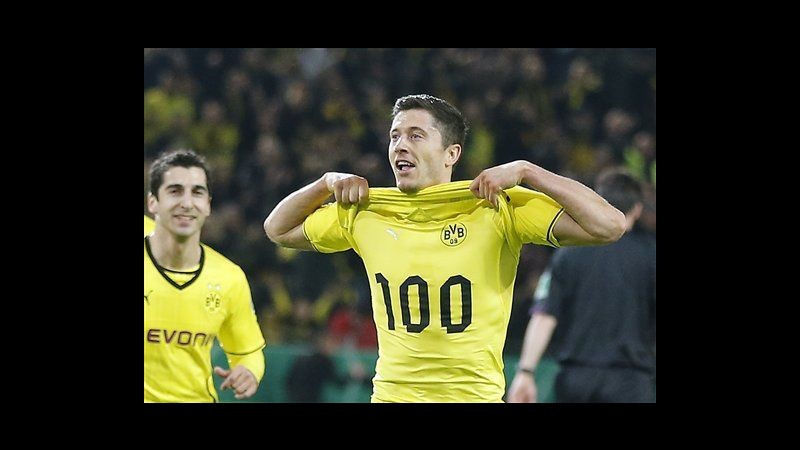 Coppa Germania, Borussia Dortmund in finale: 2-0 al Wolfsburg, Lewandowski 100 gol in giallonero