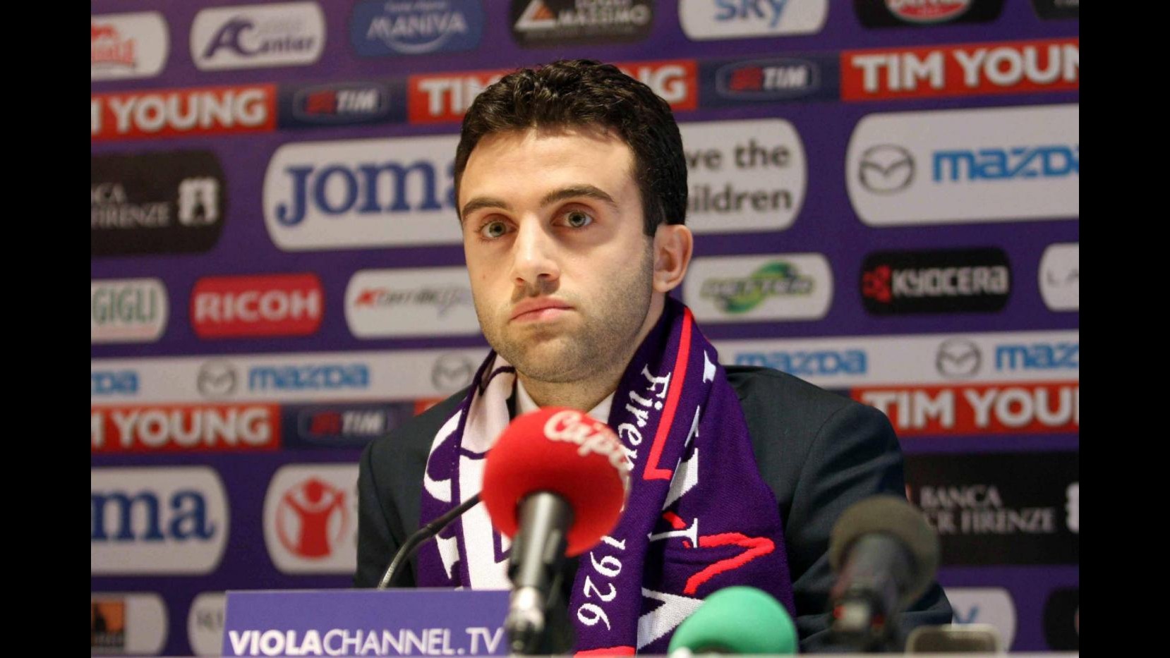 Fiorentina, primo allenamento in viola per Giuseppe Rossi