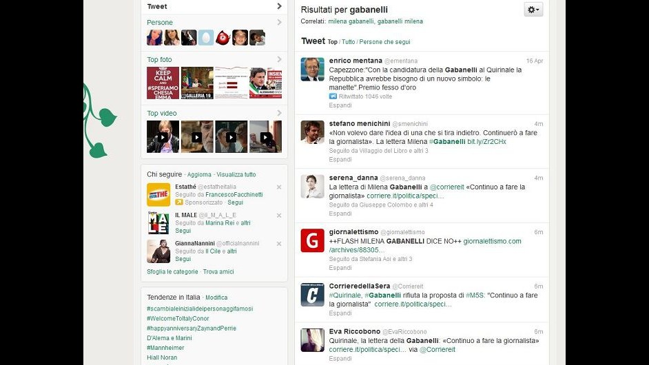 Quirinale, Twitter ha deciso: Gabanelli al Colle, bocciato Prodi