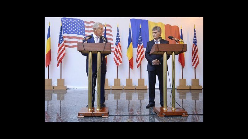 Ucraina, Hagel in Romania: Usa mantengono impegno per sicurezza area