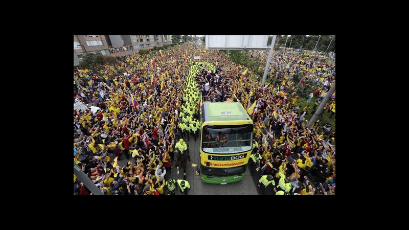 Mondiali 2014, in migliaia accolgono ritorno in patria della Colombia