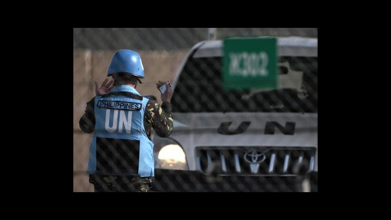 Siria, 3 peacekeeper Onu sequestrati per 5 ore in Golan