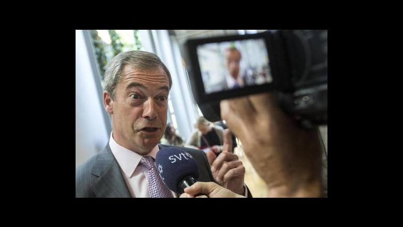 Ue, Farage: Discorso Renzi con poca sostanza
