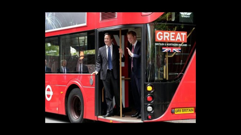 Principe Harry e Cameron a New York su autobus rosso a due piani