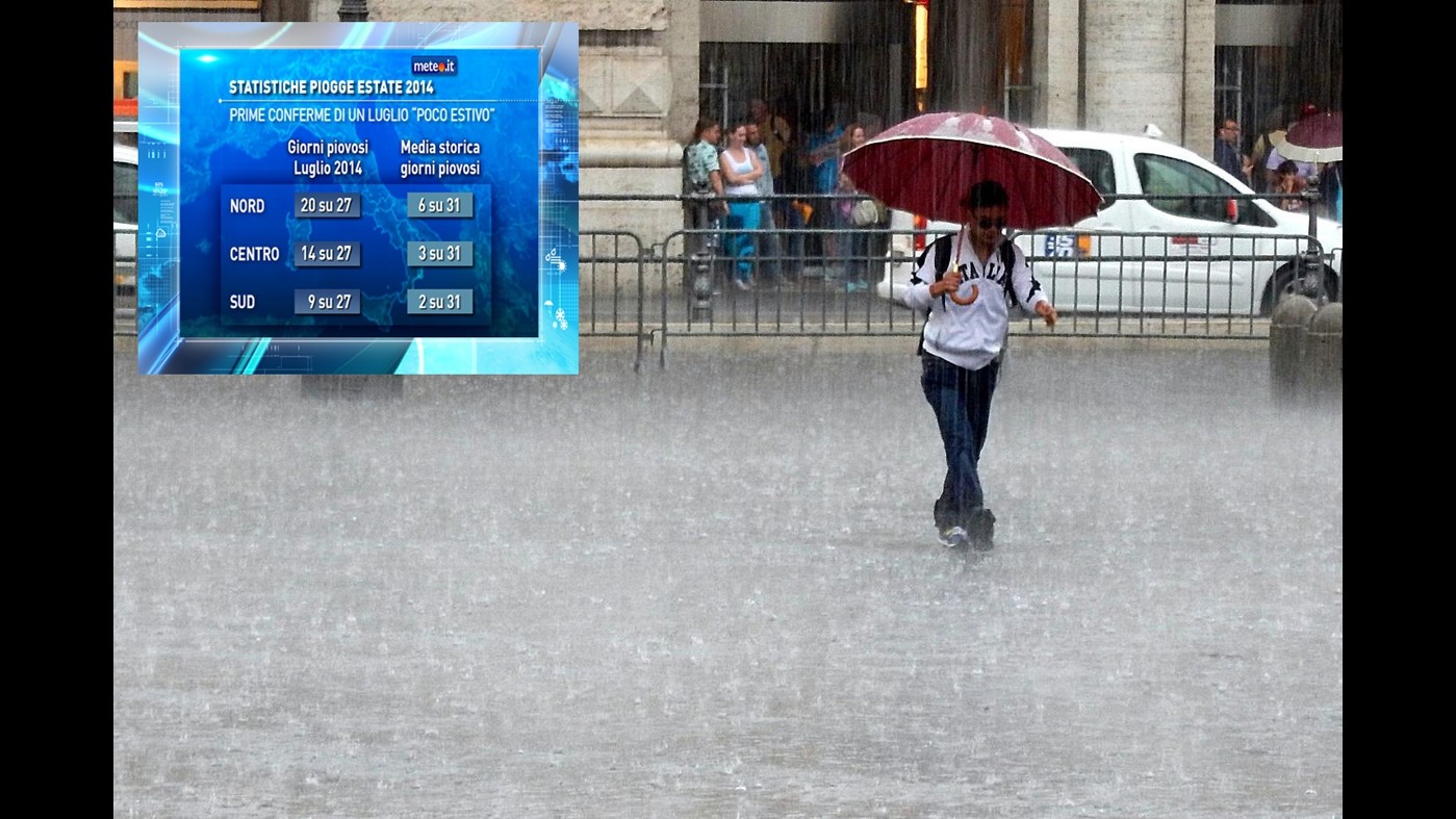Luglio con piogge record in tutta Italia, rimane il mistero su agosto
