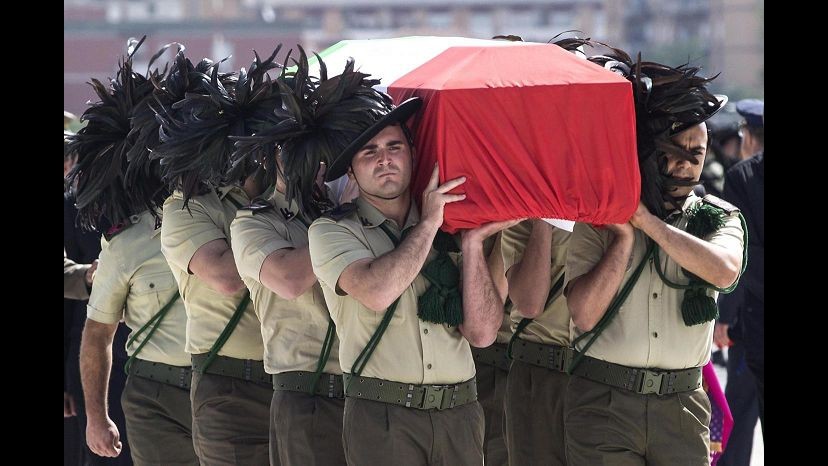 Afghanistan, commozione a funerali maggiore Giuseppe La Rosa